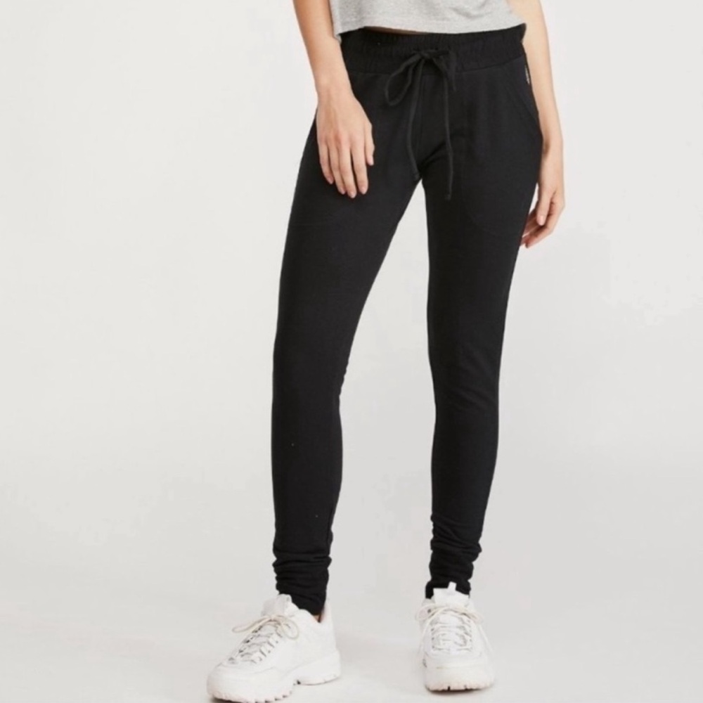 Free People Movement Sunny Skinny Fit Joggers Sweatpants Black Drawstring Small